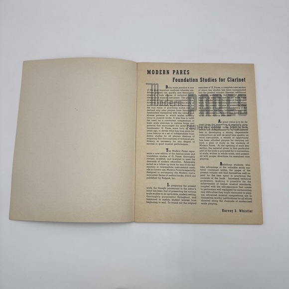 Modern Pares Foundation Studies for Clarinet Harvey S Whistler 1941 Music Sheets - Picture 3 of 7